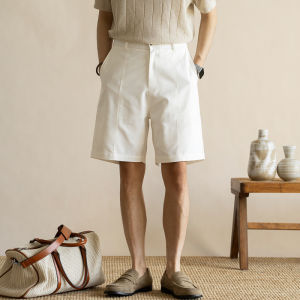 UBV | Men Breathable Linen Cotton Blend Five-minute Shorts