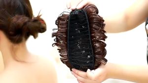 Curly Hair Chignon Synthetic with Comb Hair Bun Messy Wavy Elastic Rubber Band Chignon Wrap for Women