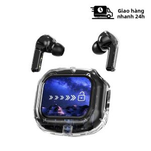 Tai Nghe Bluetooth 5.4 Trong Suốt WJOY Âm Thanh HiFi Độ Trễ Thấp Màn Hình Cảm Ứng Tai Nghe Thể Thao Âm Nhạc Trong Tai Có Chức Năng Khử Tiếng Ồn Chủ Động