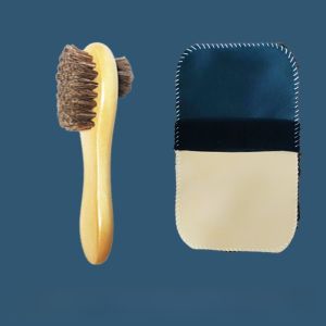 High-End Horse Hair Brush Leather Shoes Cleaning Polishing Brush Shoes Horse Hair Does Not Hurt Leather Clothes Dust Removal Multifunctional Fine Soft Hair Brush