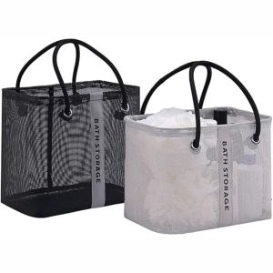 Collapsible Mesh Drain BasketLarge Capacity Cosmetic BagPortable Toiletries Organizerfor BathroomSwimmingGymBeachTravel