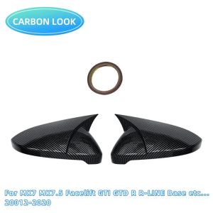 For VW Volkswagen Golf 6 MK6 GTI GTD 2009-2013 Car Rearview Side Mirror Cover Wing Cap Exterior Door Case Trim Carbon Fiber Look