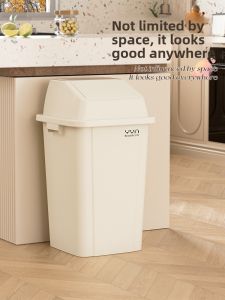 Large Capacity Square Kitchen Garbage Can with Lid Swing Cover Outdoor Courtyard 30L 50L Commercial Use Household Trash Bin