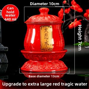 Extra Large Ceramic Water Cup Home Decor Daoist Water Supply Cup Buddha Supplies Wealth God Water Cup Modern Simple Style