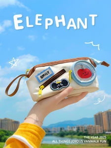 Large Capacity Elephant Pencil Case Embroidered Stationery Box for Middle And High School Students Cute Lead Pencil Holder