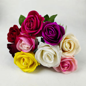 Rose Bludru Panjang Tangkai 50cm Bunga Mawar Imitasi kain artificial untuk Hiasan dekorasi kamar rumah cafe dan Dekorasi pelaminan atau wedding palsu kain premium termurah Import artificial