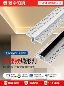 Cob Linear Lamp Embedded Double Eyelid Living Room Ceiling Lamp Slot Line Light Embedded Eye Protection Linear Lamp Belt