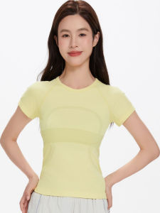 Summer New Short Sleeve Quick Dry Breathable round Neck Slim Fit Sports T Shirt Running Yoga Fitness Top Womens Clothing