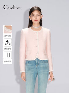 Caroline Classic round Neck Short Jacket Spring New Style Wool Blend Fragile Style Womens Fashion Outerwear ECRFAA02