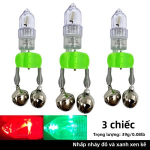 ShareShark | Bộ Chuông Báo Cá ShareShark 3 Chiếc Đèn LED Đỏ Xanh Có Kẹp Dùng Cho Câu Cá Đêm Hệ Thống Báo Động Chuông Cá Song Ngư