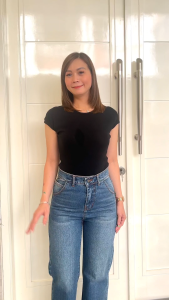 Celana Jeans Kulot Highwaist Wanita Wide Leg Panjang Tebal Premium Sachi Bio Stone - Bellzshop