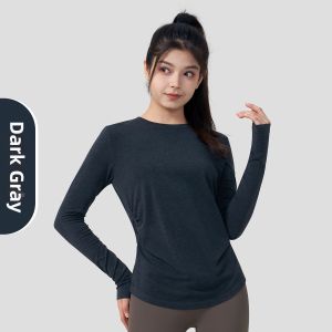 Merino Wool Autumn Winter Long Sleeve Ruched Slim Fit Breathable Yoga Pilates Sports Top