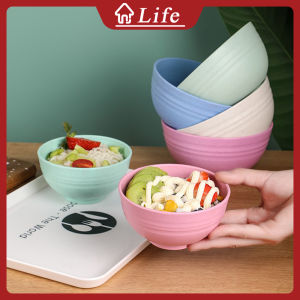 Wheat Straw Eco-friendly Material Small Rice Bowl Childrens Bowl Anti-slip Texture Creative Tableware Nordic Style Household 6 Inch Large Bowl Solid Color