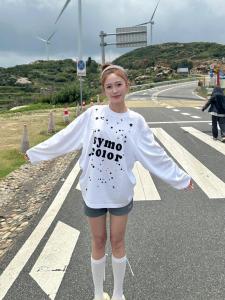 American Retro Polka Dot Pure Cotton Long Sleeve Womens T-shirt Loose Fit Casual Early Autumn Chic Top Breathable Comfortable