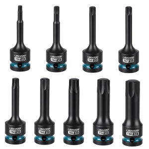 LIBRATON Impact Torx Bit Socket T30-T80 1/2 Inch Drive Star Bit Socket Force Torx Socket Spanner Bit Socket For Auto Repair