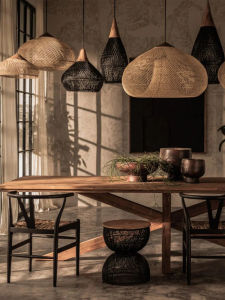 Ji Ji Feng Retro Ceiling Light B & B Restaurant Tea Room Dining Clothing Store Rattan Designer Solid Wood Japanese Decorative Lamp