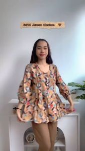 [Basica Moda] 5078 Atasan Top Baju Blouse Wanita Clarisse Babydoll Linen Import