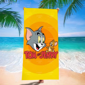 52TOYS | Classic Cartoon Tom & Jerry Sand Free Beach Towel Soft Absorbent Summer Travel Bath Towel