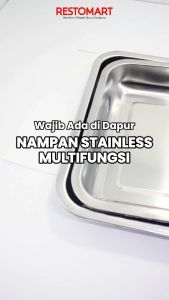 Rectangular Tray / Nampan RESTOMART Stainless Steel (0817086)(F0)