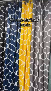Blackout Curtain lattice print Grommet Top Window Drapes Curtain Panel for Bedroom Living Room Decor