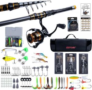 Goture | Goture Combo Cần Câu Cá Chuyên Nghiệp 1.8M-2.7M Cần Câu Thu Gọn Với Túi Đựng Máy Câu Quay 5.2:1 Dành Cho Câu Cá Trên Sông Biển Hồ