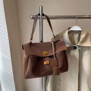 Fashionable Large Capacity Shoulder Crossbody Tote Bag for Women Retro Mermaid Style Commuter Bag Soft PU Leather Handbag