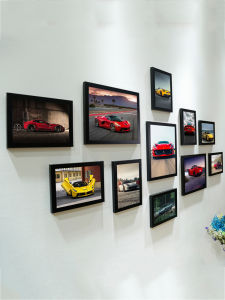 Modern Minimalist Living Room Wall Photo Frame Combination Ferrari Super Sports Car Poster Gift No Punching Required