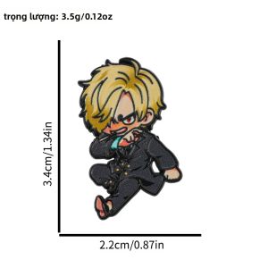 Bandai | Huy Hiệu Tráng Men Phong Cách Hải Tặc Dễ Thương Nhân Vật Phiêu Lưu Chèo Thuyền Làm Từ Hợp Kim Dùng Trang Trí Đồ Handmade Quần Áo Denim Ba Lô