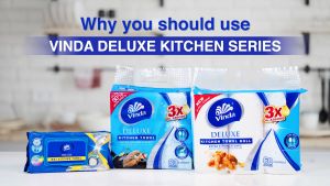 [Bundle Of 2/4] Vinda Deluxe 2 Ply Kitchen Towel Roll (60sx6)