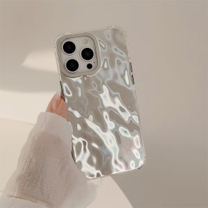100% Quality+COD Silver Phone Case Tin foil pattern phone cover for iPhone 12 13 14 15 Promax