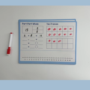 10PCS Dry Erase Sheets for Practicing Math Manipulatives Addition Subtraction Handwriting Kindergarten 1ST 2ND - Combination of a Number Chart (1-120) Number line and Ten-Frame Layout Small White Board for Student Teacher Hand-on Learning Tool