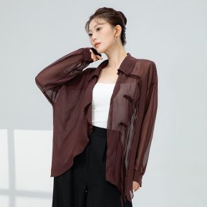 Áo Tập Khiêu Vũ Hiện Đại Thoáng Khí Rộng Rãi Không Đều Có Nút Áo Mới Áo Khiêu Vũ Cổ Điển Cho Nữ Quần Áo Khiêu Vũ Thể Thao