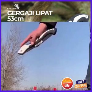 COD KNIFEZER Gergaji Lipat Foldable Saw Woodworking Gardening 53cm - 1217 / Gergaji Kayu Portabel / Gergaji Ranting / Gergaji Tangan Super Tajam / Gergaji Kayu Murah Berkualitas / Gergaji Pemotong Kayu Bahan Baja Keras / Gergaji Lipat Murah Super Tajam