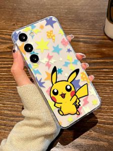 เคสโทรศัพท์ Samsung S24 สไตล์การ์ตูนใส ลาย Pikachu ลาย Pokemon สำหรับผู้ชายและผู้หญิง ป้องกันการตกหล่น ผลิตจาก TPU