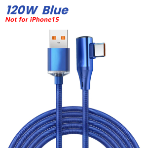 NNBILI 90 Degree Elbow USB Type C Cable 120W Fast Charging USB A To Type C Cable For Samsung Xiaomi Huawei Charger Data Cables