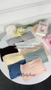 LadyLuxe - Bra Kemben Wanita Polos Tanpa Tali Model Silang Dengan Busa Kamisol Tanpa Kawat Bralatte Seamless BR114