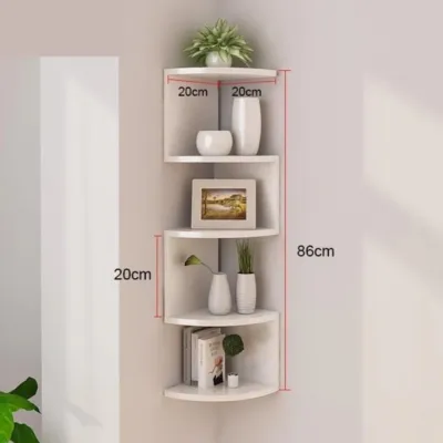 IMUTO Corner Shelf Wall-Mounted Floating Corner Shelves for Wall 5-Tier Corner Bookshelves for Living Room Bedroom Bathroom Home Office