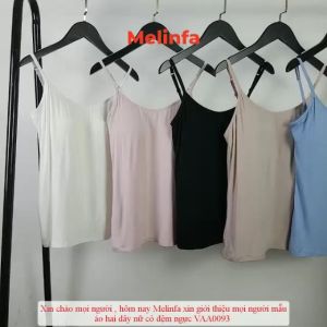 Áo hai dây nữ có mút đệm sẫn nâng đỡ chất vải Viscose tự nhiên co giãn tốt thoáng mát nhiều màu mã VAA0093