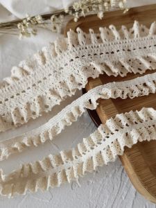 High Quality Pure Cotton Elastic Lace Hollow Handmade DIY Material Ba Qi Cheering Fan Ribbon Accessories Fashionable Jewelry