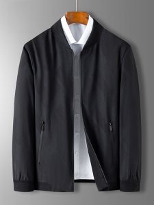 ROMON | Lomond Mens Baseball Style Windproof Jacket Short Length Spring Autumn New Fashion Urban Commute Style Zipper Closure Long Sleeve