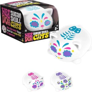Needoh Sugar Skull Cats Schylling Buttery-Soft Feel Fidget Toy ASMR Sensory Anti Stress Relief Toy Gifts Sensory Toys