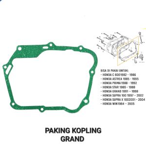 Paking Kopling Grand - Packing Gasket Block Blok Bak Samping Kopleng Kupling Crankcase Rengkes Kanan Honda Astrea Prima Legenda Supra