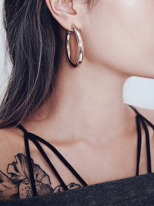 Womens round Thick Hoop Earrings Retro Exaggerated Ear Jewelry Simple Personality New Fashion Drop Earrings Alloy/Dipped Silver/Dipped Gold