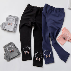 Spring Girls Leggings Cotton Trousers Kids Pants Girls Pants Skinny Print Cartoon Pattern Children Leggings Trousers