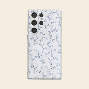 Blue Vine Floral Print Luxury Fashion Full Lens Protective Case for Samsung Galaxy S26 S25 S24 A56 A36 Plus Ultra