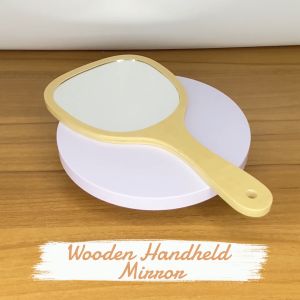 VSPH Customizable Handheld Wooden Mirror Handheld Makeup Mirror Custom Gift