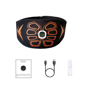 EMS Muscle Stimulator Toner Abdomen Back Waist Trimmers Abdominal Toning Belt Abs Trainer Weight Lose Slimming Belt USB Recharge