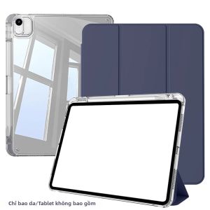 Ốp Lưng Trong Suốt Bảo Vệ iPad Air 13 Inch M4/M3/M2 Hỗ Trợ Tự Động Ngủ/thức Có Khe Đựng Bút Chống Sốc Chất Liệu Giả Da