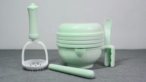 CAREDIA - Multifungsi Grinding Bowl Baby Food Maker Alat Pembuat Makanan Mpasi Bayi set 10Pcs