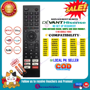 Devant Smart TV Android Remote for Hisense TV EN2AG27D EN2H27 EN2H27B EN2H27HSEN2H27D EN2A27 ER-31607R 40UHV200 50UHV200 55AVC400 55UHV200 65UHD200 50DTV700(A0316-UP) 55STV800 alluremarketplace 2nd